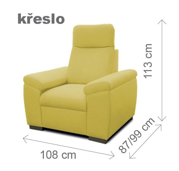 Křeslo KARIN – varianty a rozměry