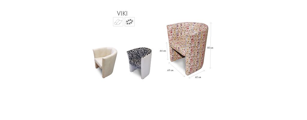 Křeslo VIKI – varianty a rozměry