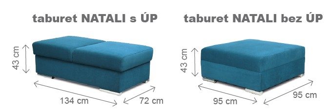 Taburet NATALI 95 × 95 – varianty a rozměry